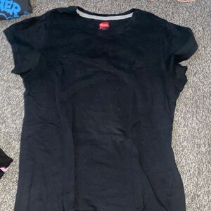 Hanes Kids Plain Black T Shirt